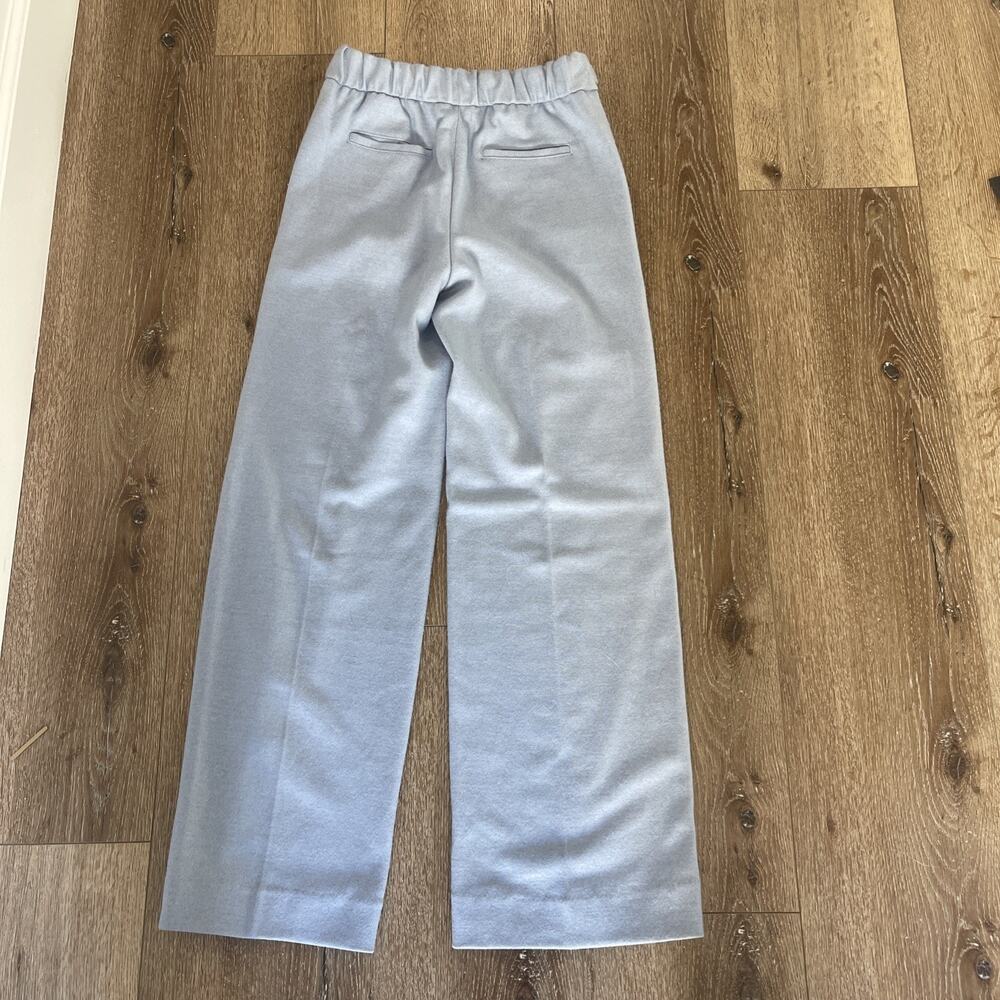 Banana Republic Women Sz 4 Wool Blend Wide Leg Trouser Pant Light Blue Stretch - Picture 11 of 13